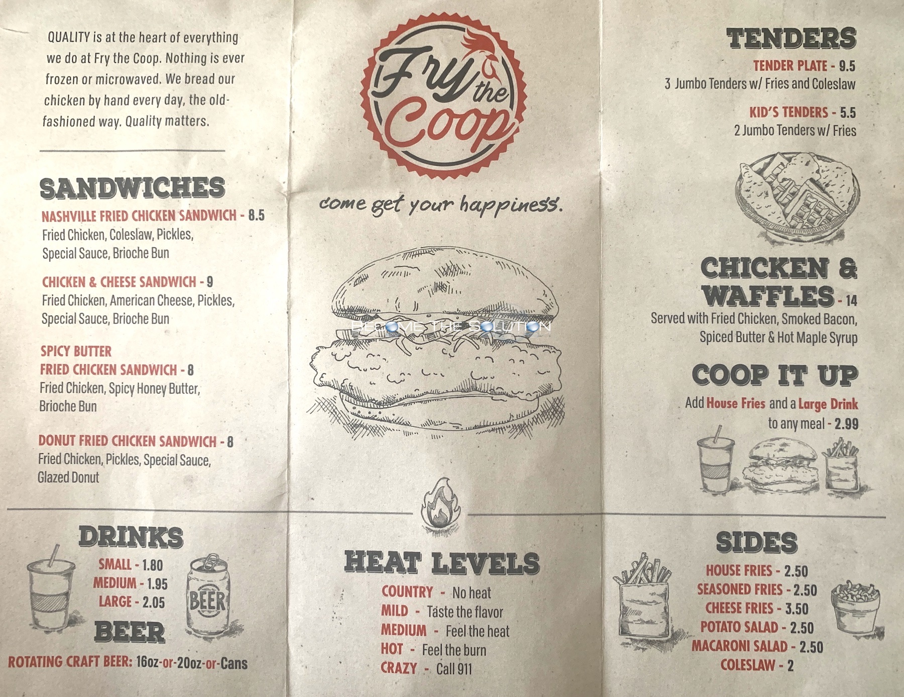 Fry The Coop Elmhurst Menu